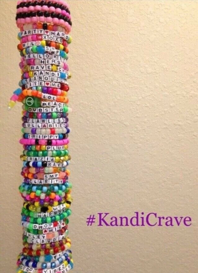 Anklet With Words 20 Single Random Kandi bracelets for EDM Rave Festivals
