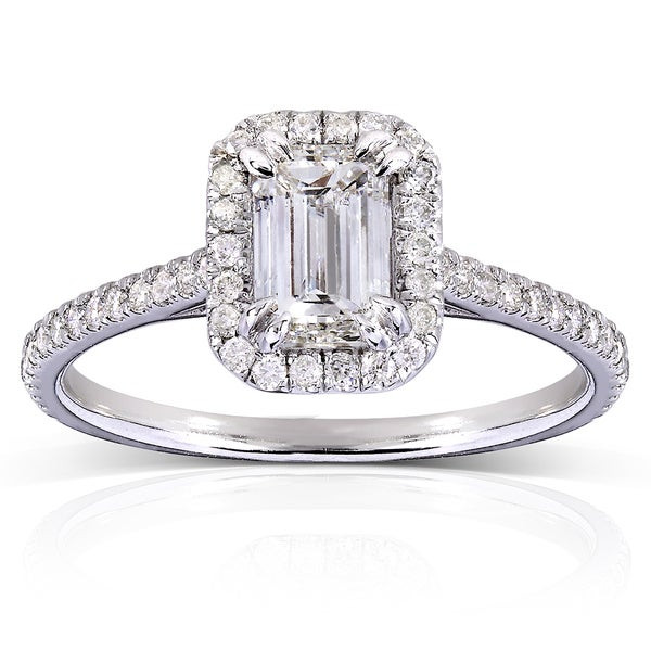 Annello Wedding Rings
 Shop Annello 14k White Gold 1 1 3ct TDW Emerald cut