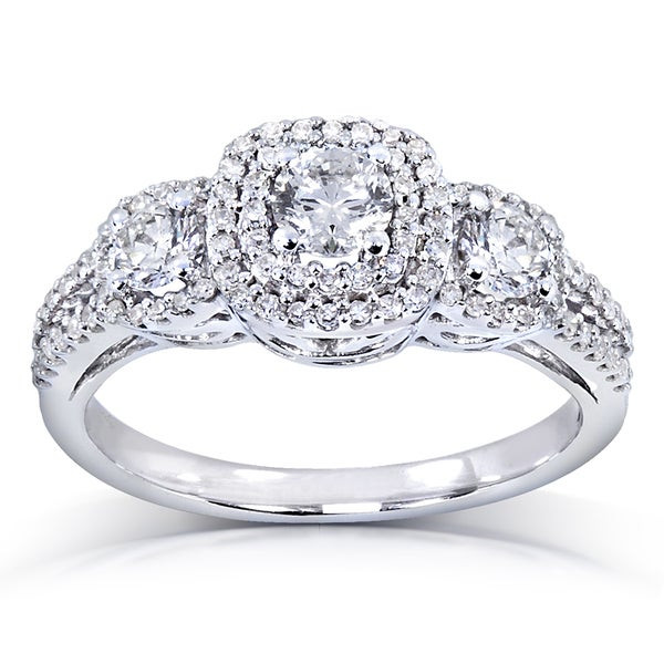Annello Wedding Rings
 Annello 14k White Gold 1 ct TDW Three Stone Diamond