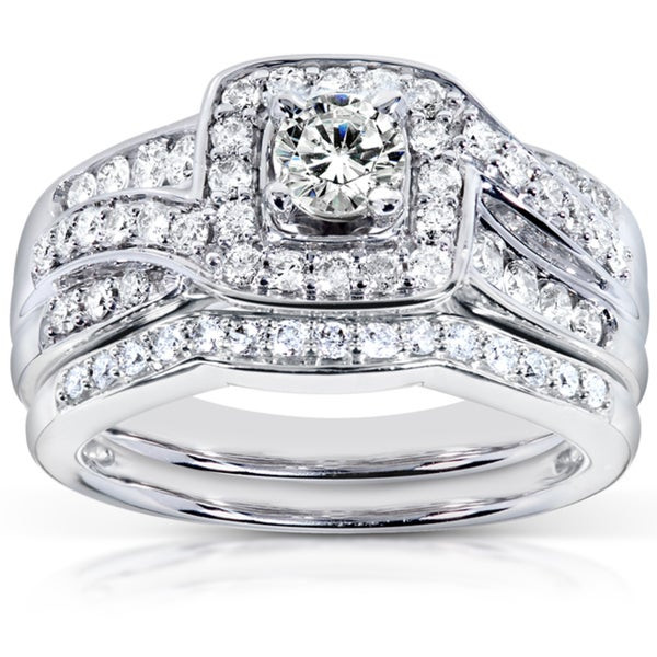 Annello Wedding Rings
 Shop Annello by Kobelli 14k White Gold 1ct TDW Diamond