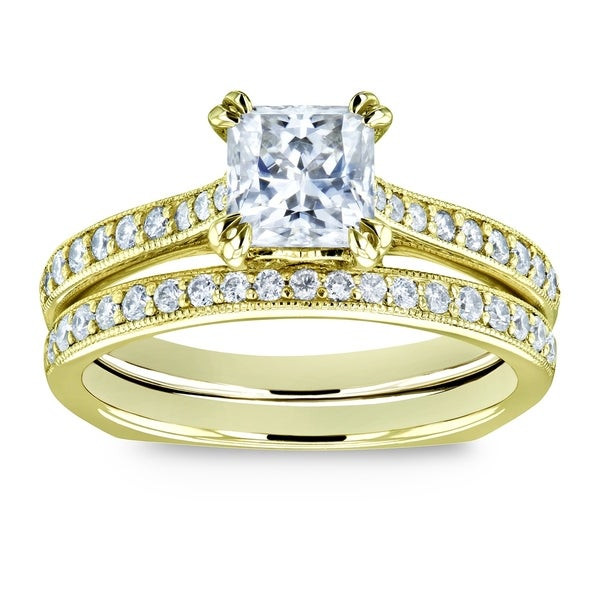 Annello Wedding Rings
 Shop Annello by Kobelli 14k Gold 1 1 3ct TGW Princess