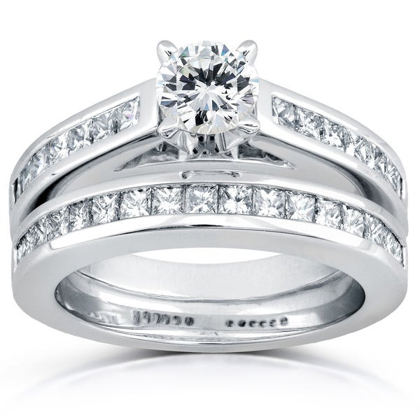 Annello Wedding Rings
 Shop Annello by Kobelli 14k White Gold 1 1 2ct TDW Diamond