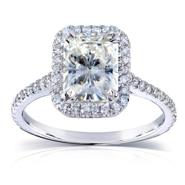 Annello Wedding Rings
 Annello 14k White Gold Radiant cut Moissanite and 1 4ct
