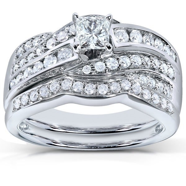Annello Wedding Rings
 Shop Annello by Kobelli 14k White Gold 1ct TDW Diamond