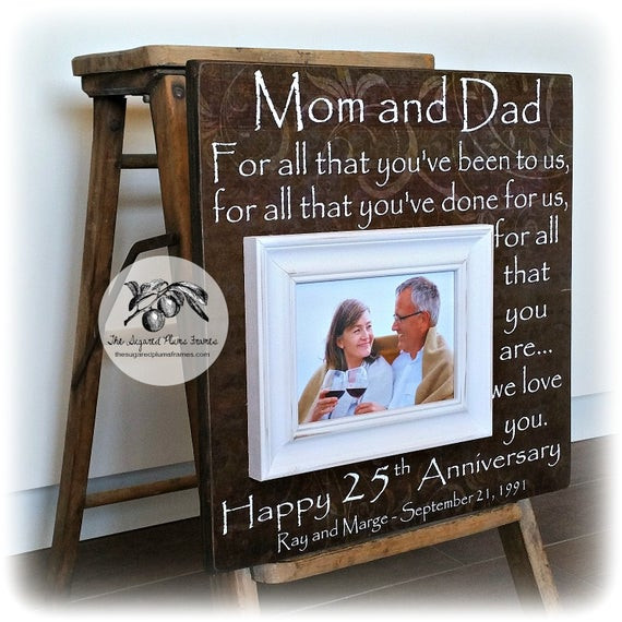 Anniversary Gift Ideas For Parents
 25th Anniversary Gifts for Parents Silver Anniversary Gift