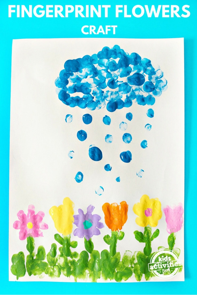 April Preschool Crafts
 April Showers Bring May Flowers Fingerprint Craft To Make