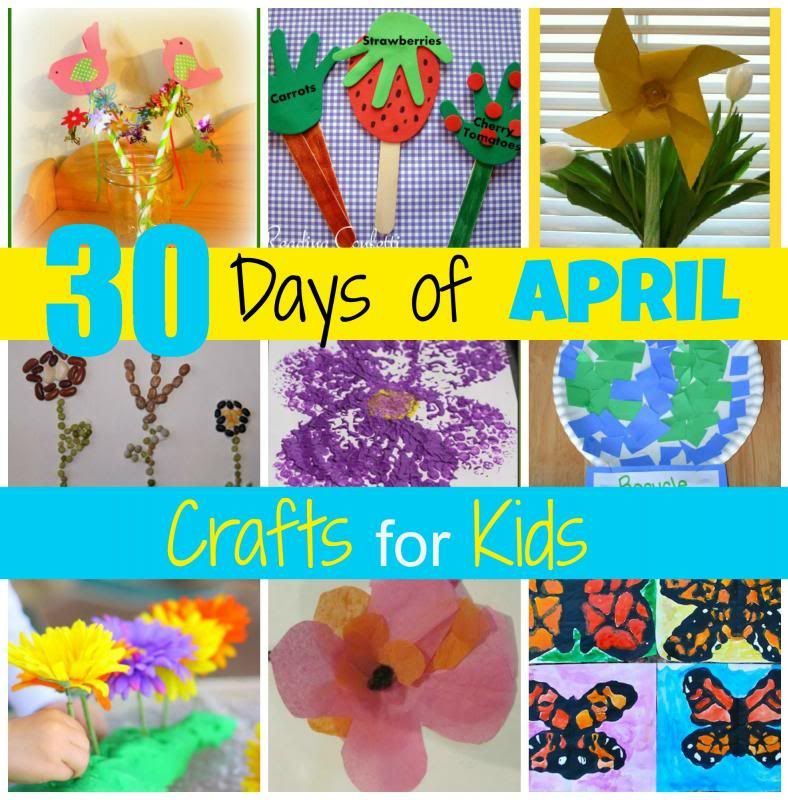 April Preschool Crafts
 Mamas Like Me 30 Days of April Crafts for Kids