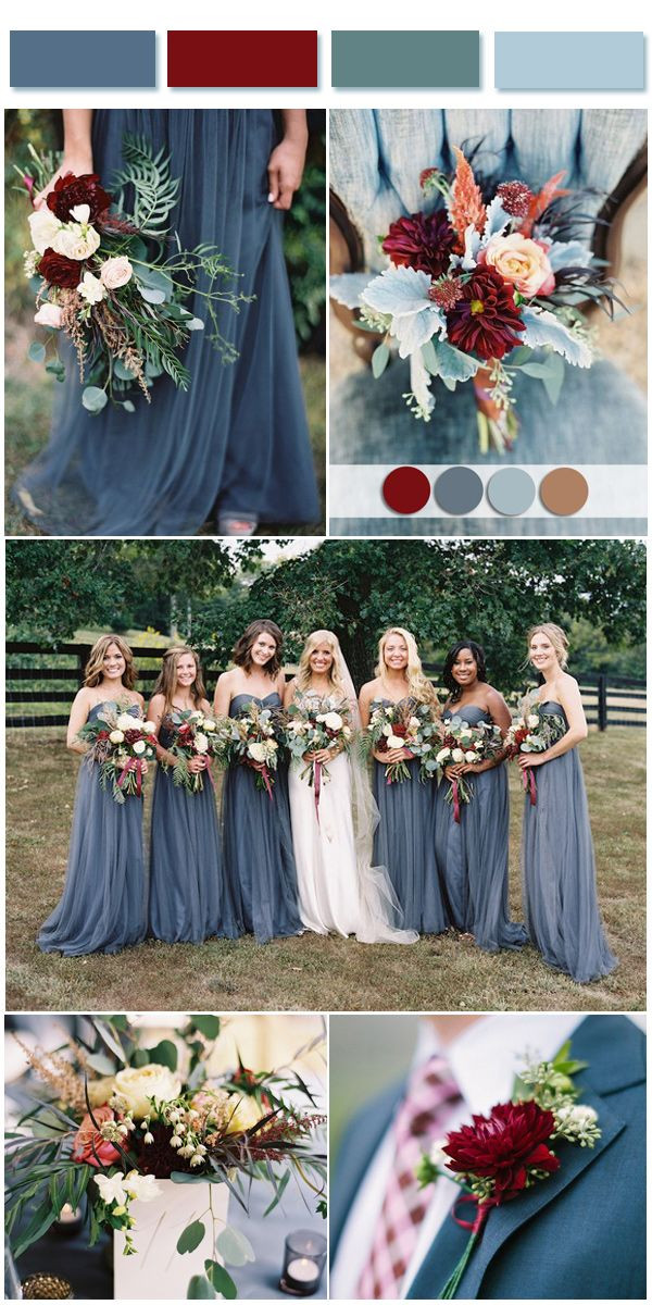April Wedding Colors
 Dusty Blue Wedding Color bos inspired by 2017 Pantone