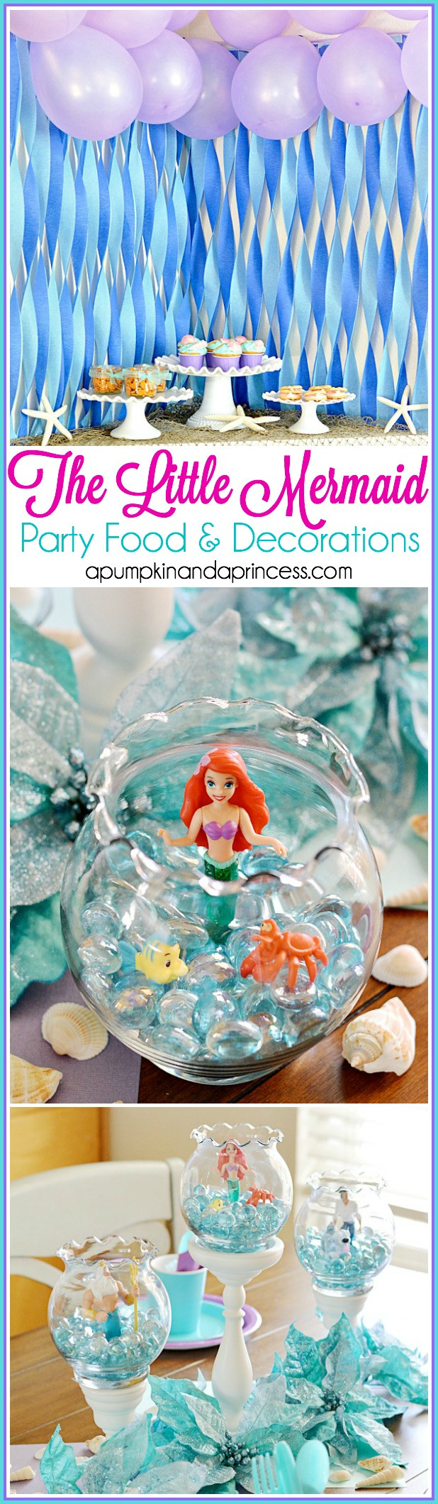 Ariel Birthday Decorations
 The Little Mermaid Party A Pumpkin And A Princess