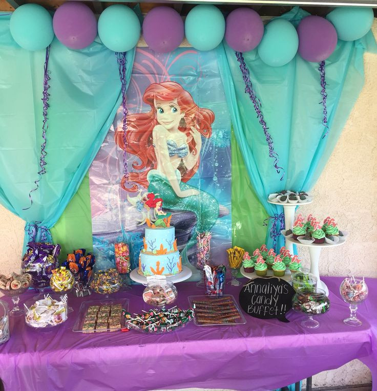 Ariel Birthday Decorations
 Annaliyas little Mermaid Candy Table