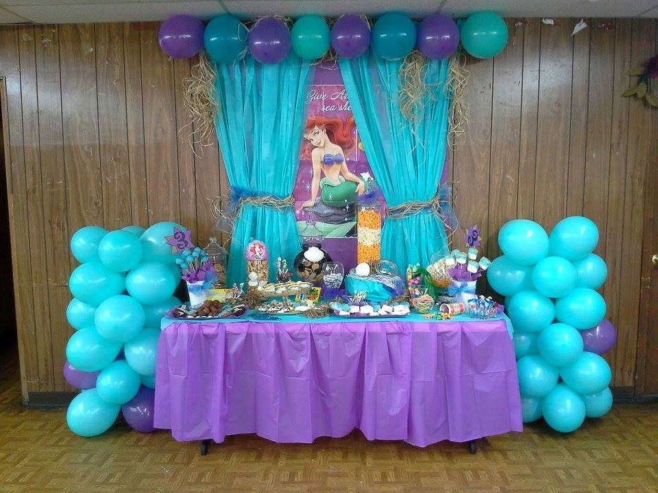 Ariel Little Mermaid Birthday Party Ideas
 The Little Mermaid Birthday Party Dessert Buffet Also