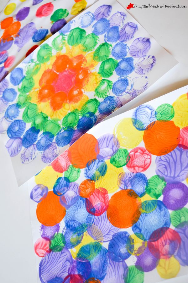 Art And Craft Ideas For Toddlers
 Milk Caps and Lids Squish Painting Process Art for Kids