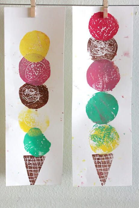 Art And Craft Ideas For Toddlers
 Colorful Ice Cream Art An Easy Printmaking Project for