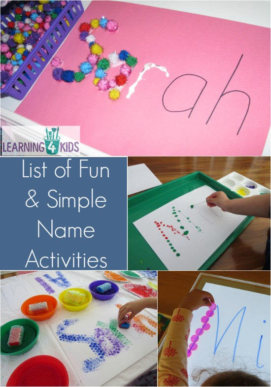 Arts And Crafts Activities For Preschoolers
 List of Simple and Fun Name Activities