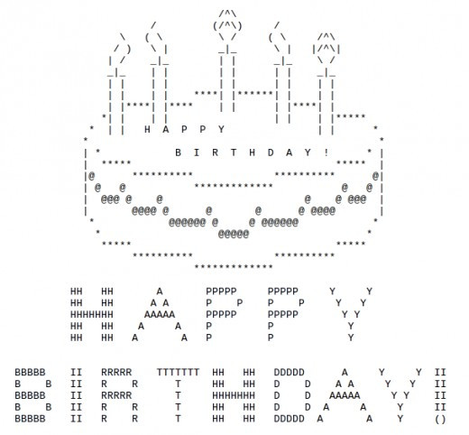 Ascii Birthday Cake
 Birthday Cake ASCII ART Fanpop