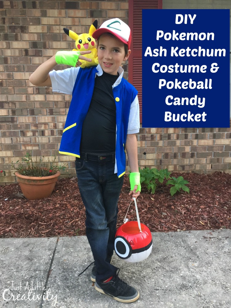 Ash Ketchum DIY Costume
 DIY Pokemon Ash Ketchum Costume & Pokeball Candy Bucket