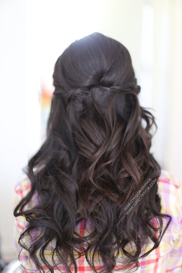 Asian Prom Hairstyles
 hair loose waves curls half up half down wedding hair prom