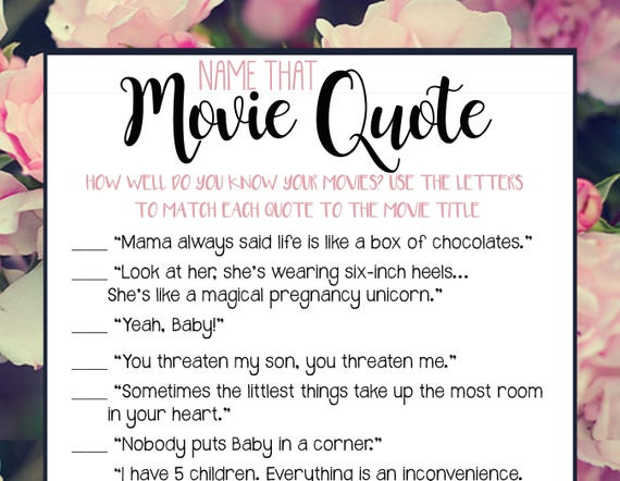 Baby Baby Baby Movie Quote
 Baby Shower Printable Game Baby & Parenting Movie Quotes