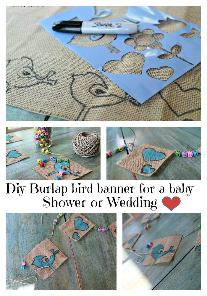 Baby Banner DIY
 Diy burlap bird banner for a baby shower Debbiedoos