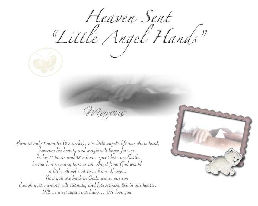 Baby Birthday In Heaven Quotes
 Heaven Sent "Little Angel Hands" Poems Bible Verses