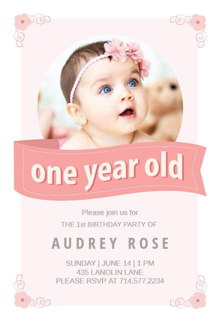 Baby Birthday Party Invitations
 1st Birthday Invitation Templates Free