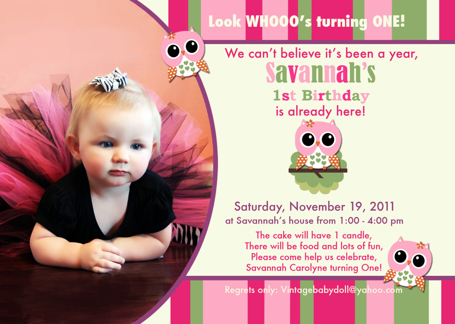 Baby Birthday Party Invitations
 Owl 1st Birthday Invitations Ideas – Bagvania FREE