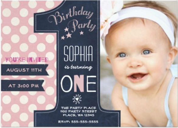 Baby Birthday Party Invitations
 36 First Birthday Invitations PSD Vector EPS AI Word