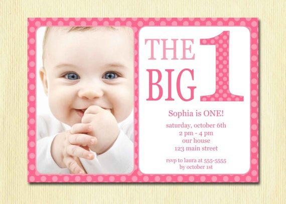 Baby Birthday Party Invitations
 First Birthday Baby Girl Invitation DIY Printable
