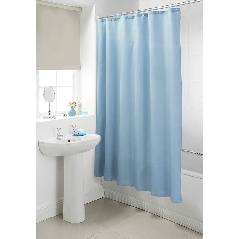 Baby Blue Bathroom Decor
 Plain Shower Curtain Light Blue