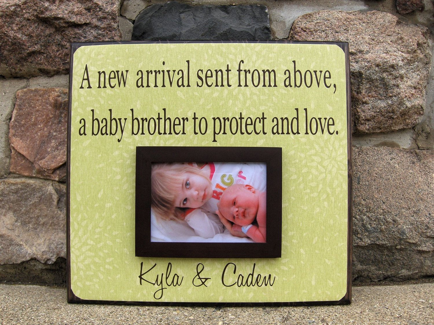 Baby Brother Quotes From Big Sister
 Personalized Siblings Frame A New Arrival Child