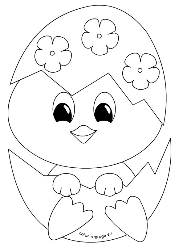Baby Chicks Coloring
 Chicken Coloring Pages at GetDrawings
