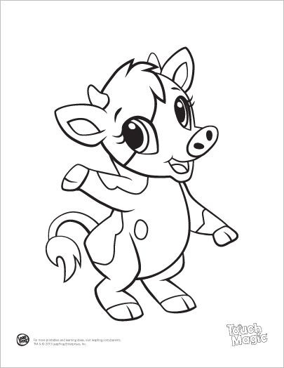 Baby Cow Coloring Pages
 Learning Friends Cow baby animal coloring printable from