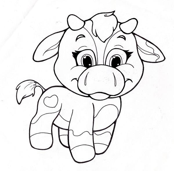 Baby Cow Coloring Pages
 Cow Drawing For Kids Cliparts