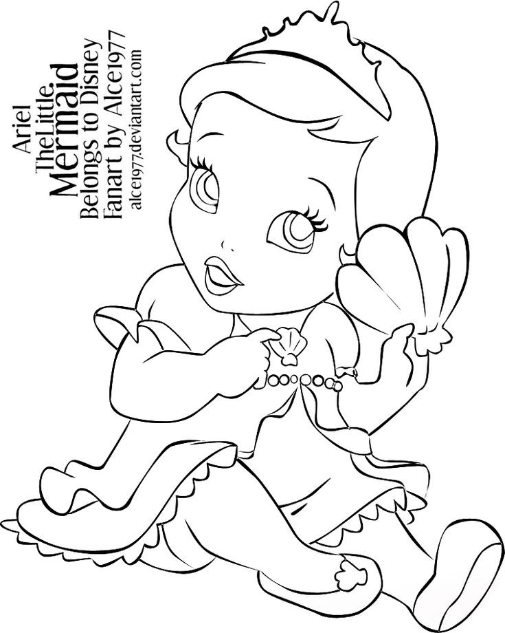 Baby Disney Princess Coloring Pages
 baby ariel colouring pages Pinterest