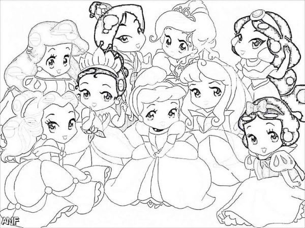 Baby Disney Princess Coloring Pages
 Princess Coloring Pages Ba
