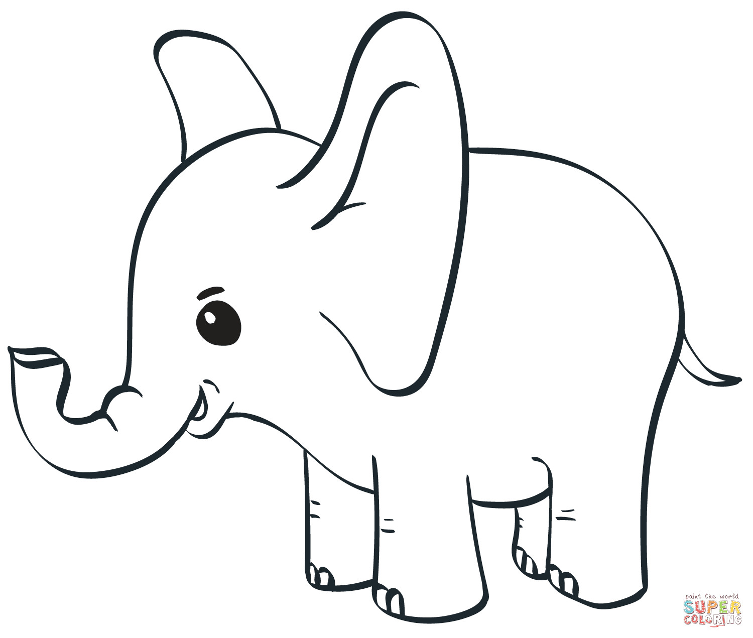 Baby Elephant Coloring Sheet
 Baby Elephant coloring page