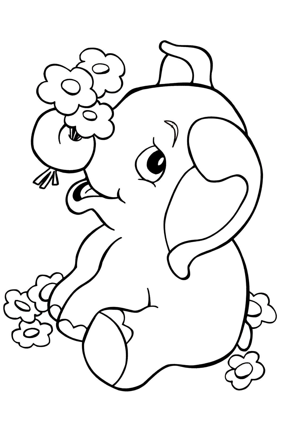 Baby Elephant Coloring Sheet
 Beautiful Elephant In The Jungle Coloring Pages