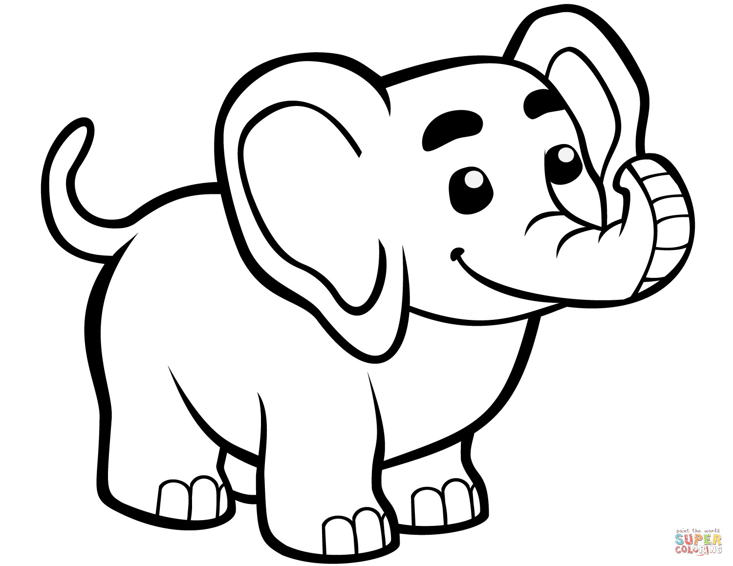 Baby Elephant Coloring Sheet
 Cute Baby Elephant coloring page