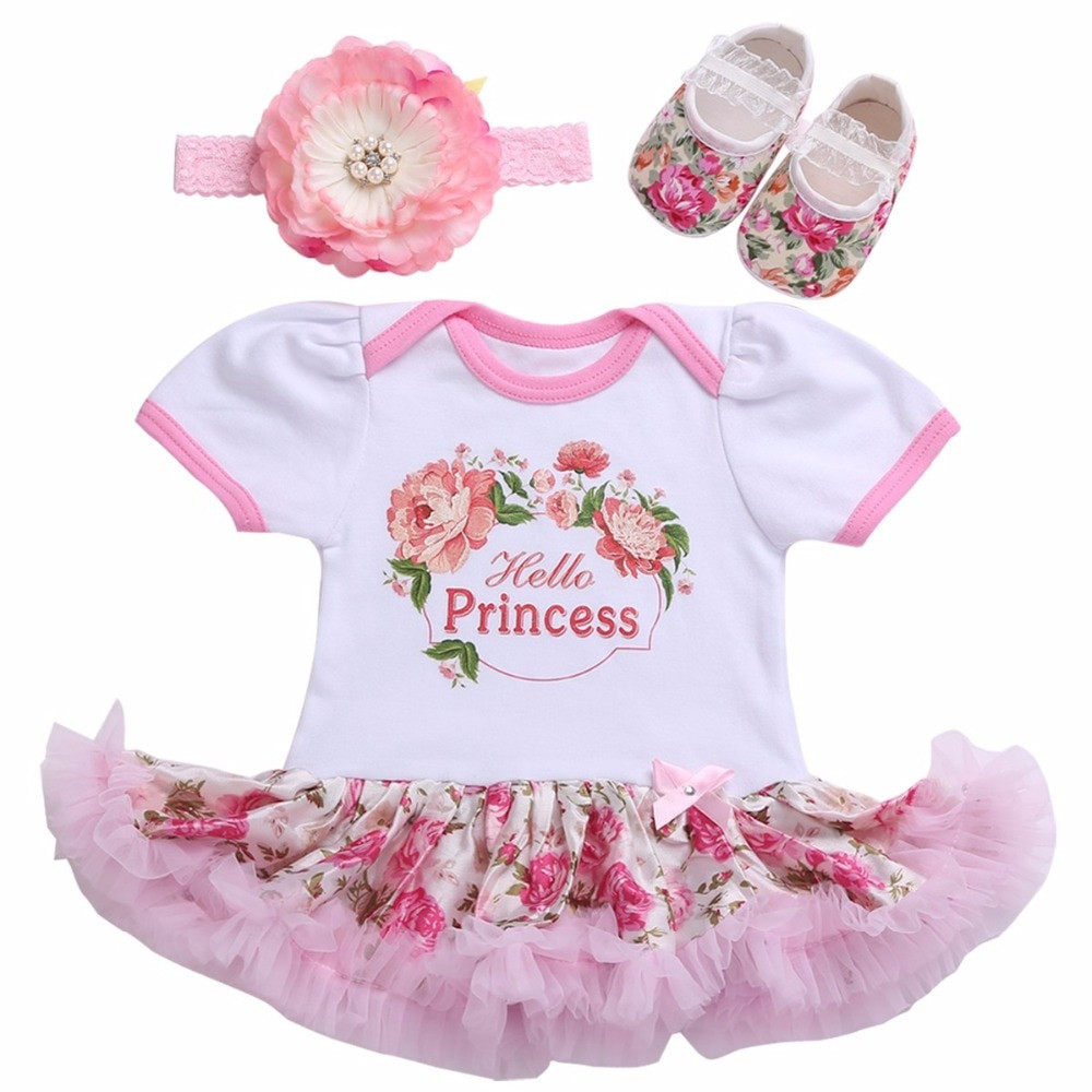 Baby Fashion Boutique
 Boutique Newborn Baby Girl Clothes Shoe Headband Set