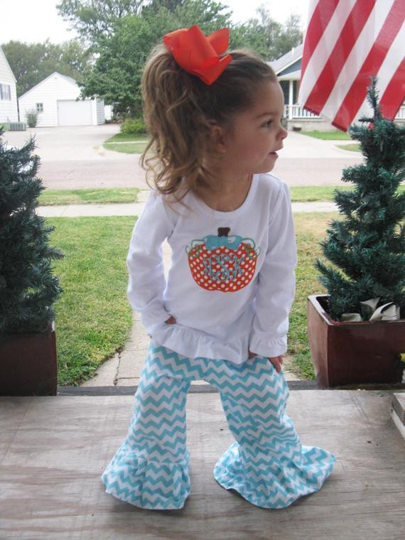 Baby Fashion Boutique
 Monogrammed Girls fall outfit applique pumpkin fall boutique