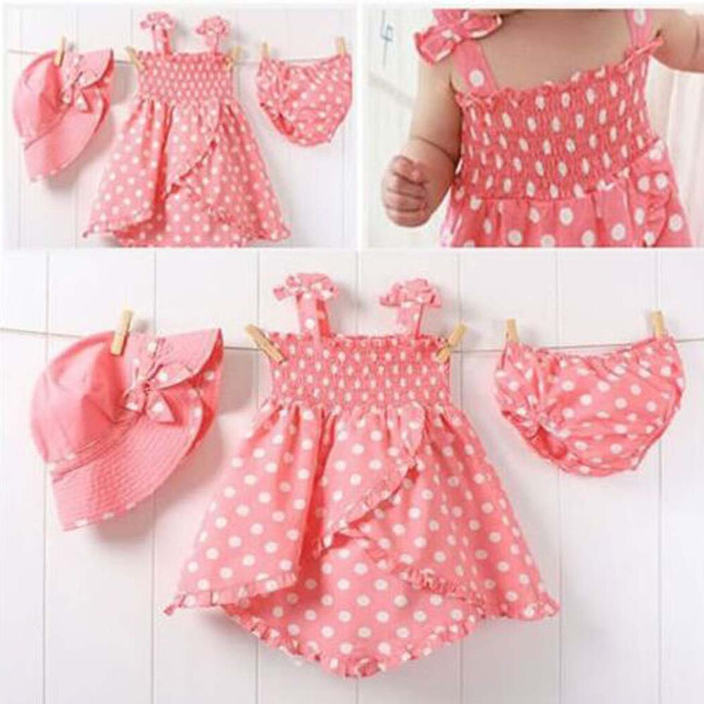 Baby Fashion Dress
 0 36M3pcs Kids Infant Baby Girls Dress Short Pants Hats