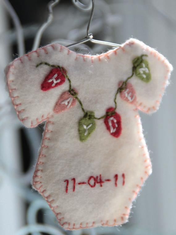 Baby First DIY
 Personalized onesie ornament Made to order