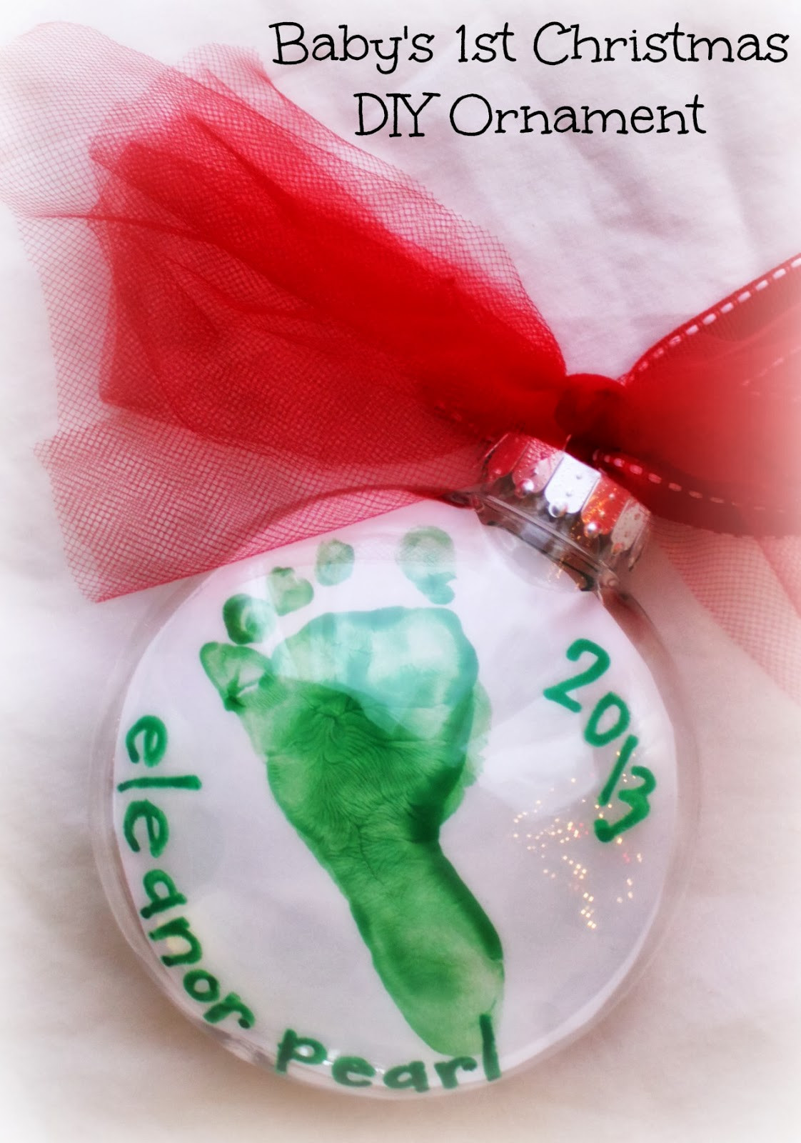 Baby First DIY
 DIY Baby s First Christmas Footprint Ornament For Under