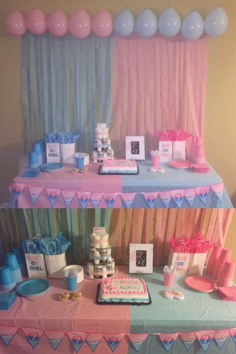 Baby Gender Reveal Decoration Ideas
 Gender reveal party decoration I did for my reveal shower