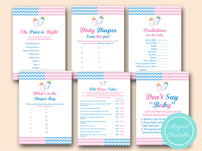 Baby Gender Revealing Party Games
 Gender Reveal Party Games Magical Printable