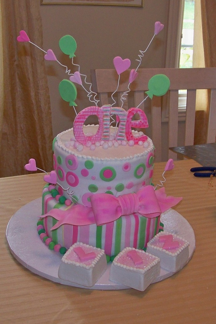 Baby Girl Birthday Cakes
 Picnic Party First Birthday Cakes