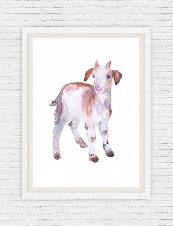 Baby Goat Gifts
 Baby Goat Art Farm Nursery Decor Watercolor Gifts Painting