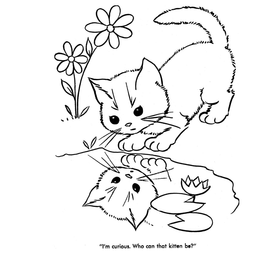 Baby Kitten Coloring Pages
 Cute Baby Cats Coloring Pages Animal