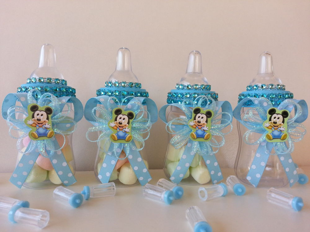 Baby Mickey Decoration Ideas
 12 Baby Mickey Mouse Fillable Bottles Baby Shower Favors