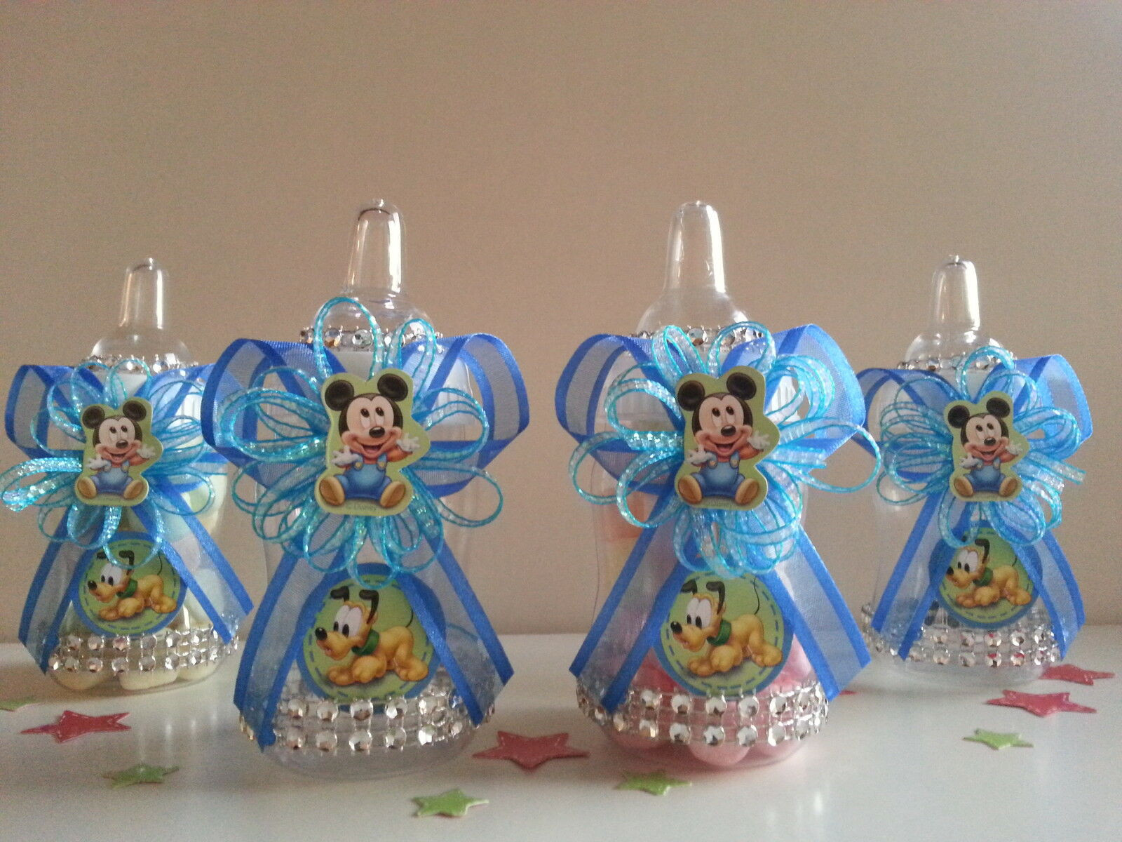 Baby Mickey Decoration Ideas
 12 Baby Mickey Mouse Fillable Bottles Baby Shower Favors